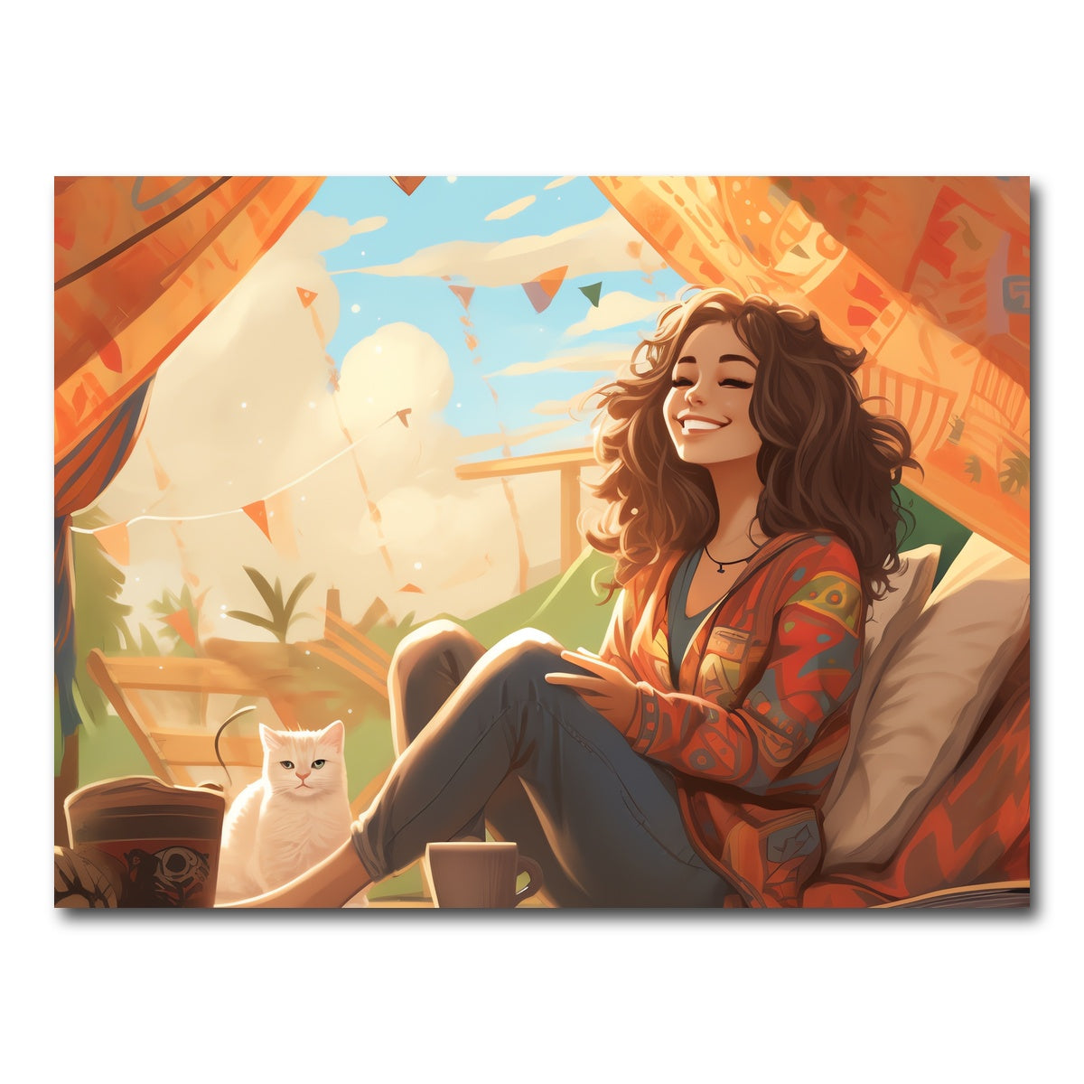 AUTO-MOCKUP WHITE | Morning hippie style routine | 1 Piece | Gallery Wrap Canvas | group=4x3