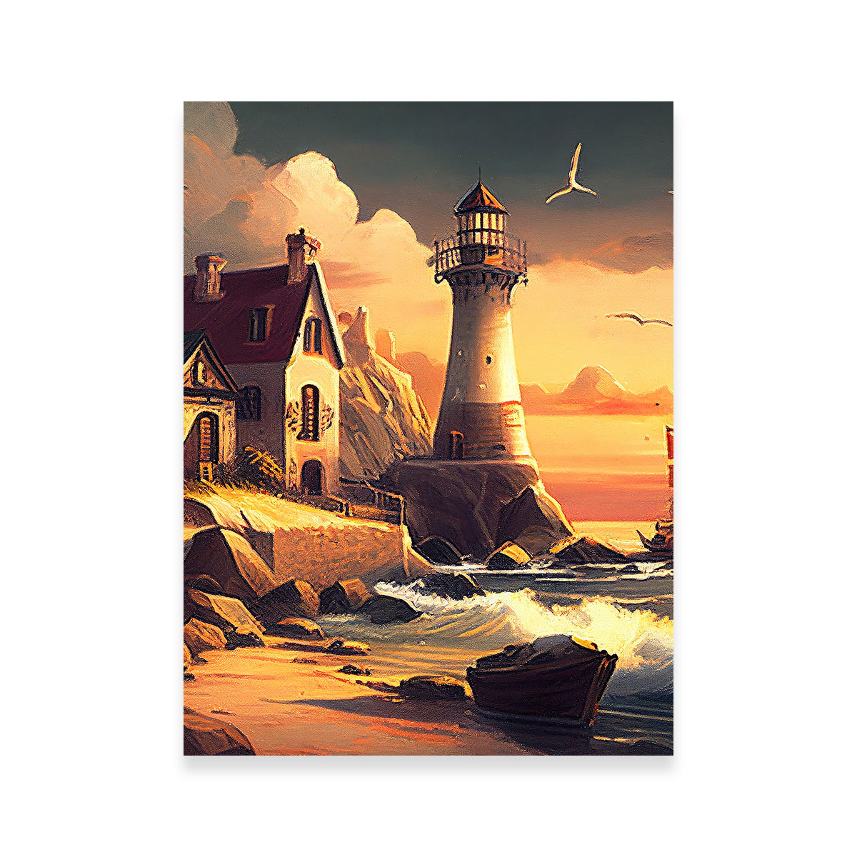 Morning by the Lighthouse Wall Art