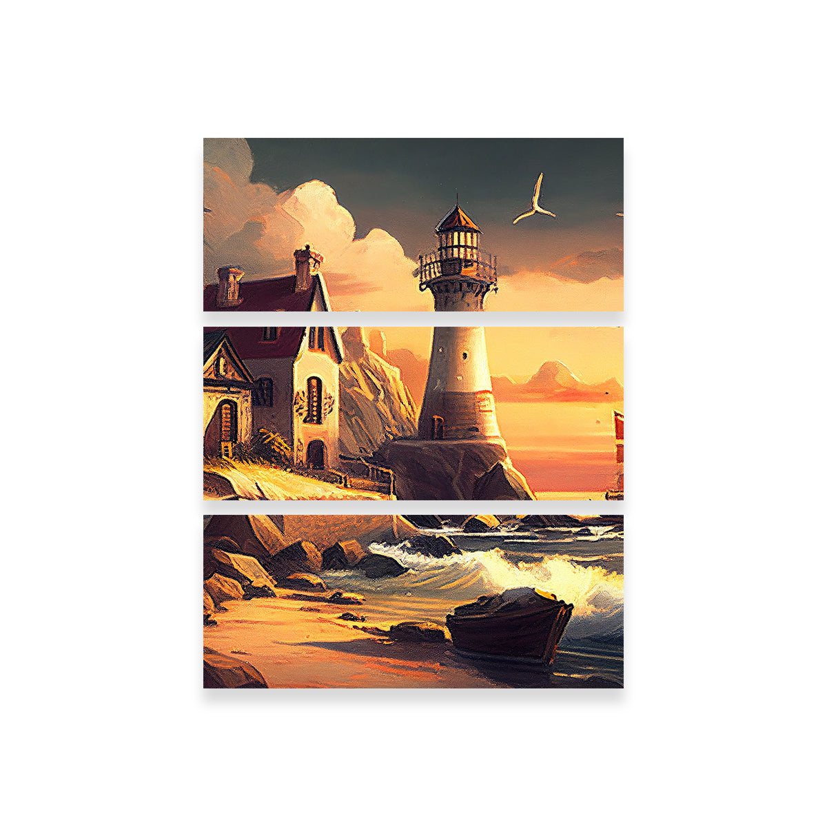 Morning by the Lighthouse Wall Art