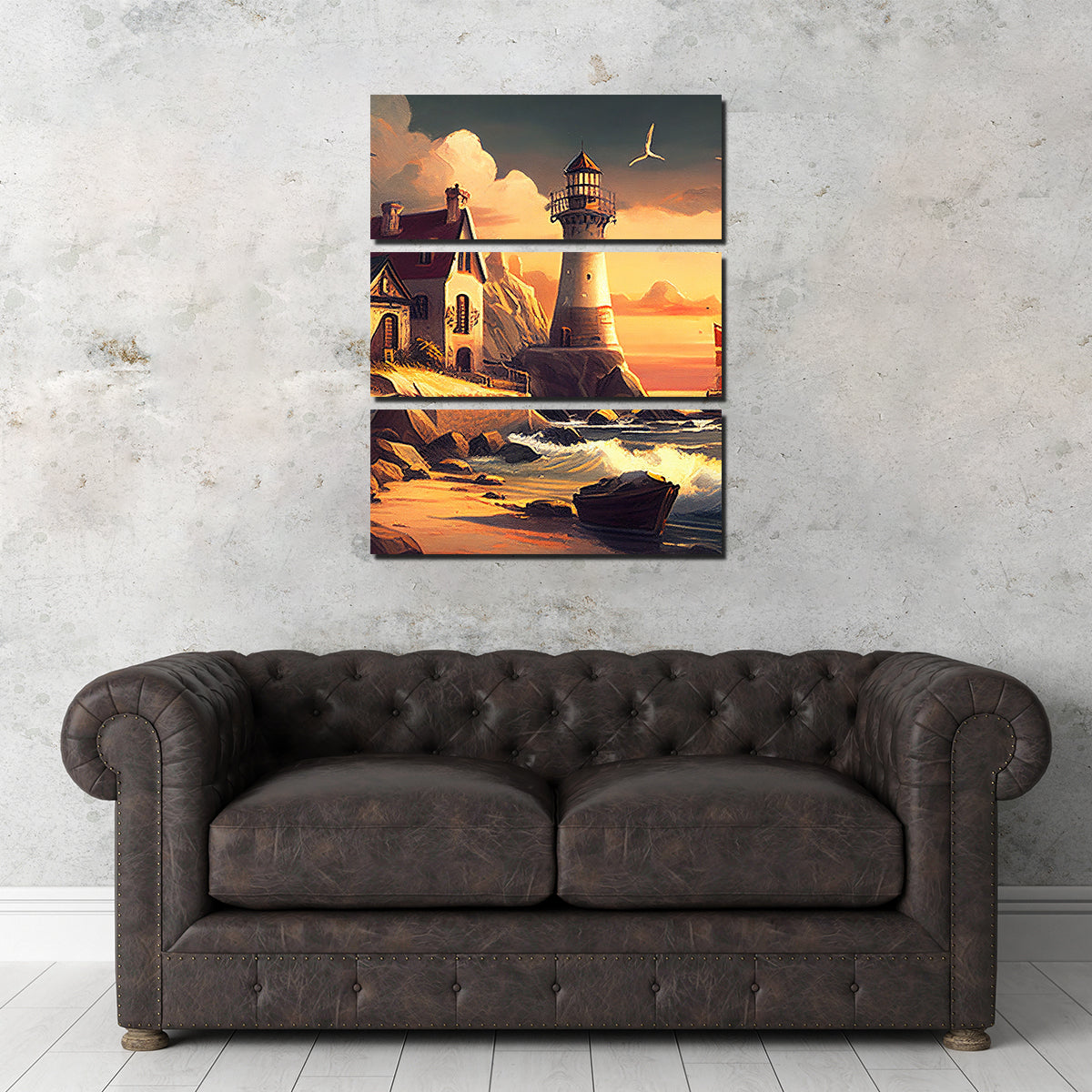 Morning by the Lighthouse Wall Art