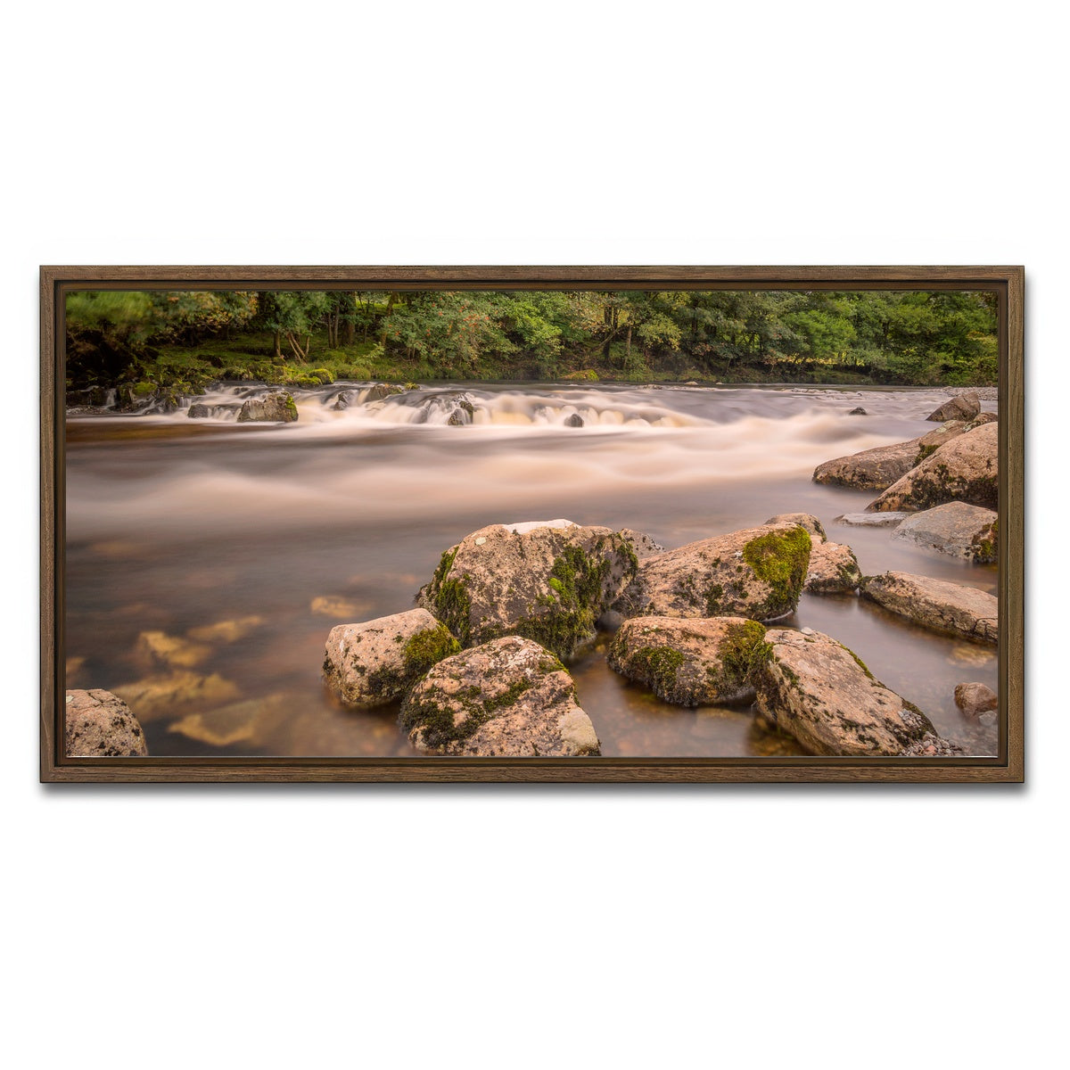 AUTO-MOCKUP WHITE | Mossy Rocks | 1 Piece | Walnut Framed Canvas | group=2x1