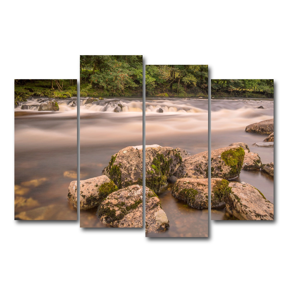 AUTO-MOCKUP WHITE | Mossy Rocks | 4 Piece | Gallery Wrap Canvas | group=4_normal