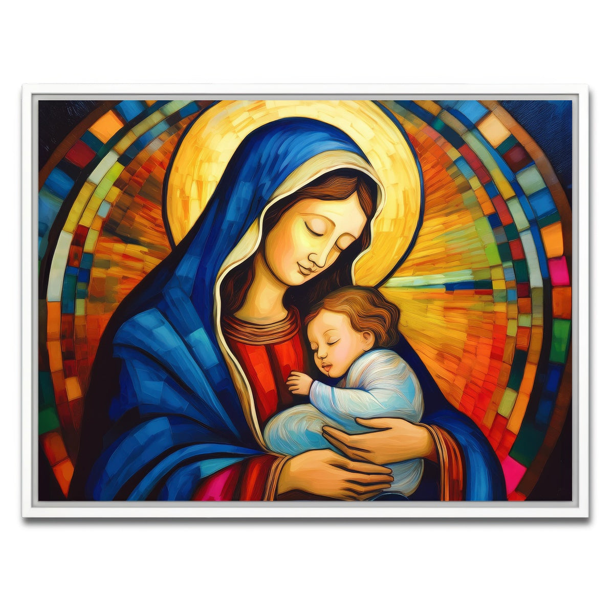 AUTO-MOCKUP WHITE | Mother God Mary | 1 Piece | White Framed Canvas | group=4x3