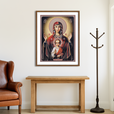 AUTO-MOCKUP ROOM | Mother Mary with Little Jesus Wall Art