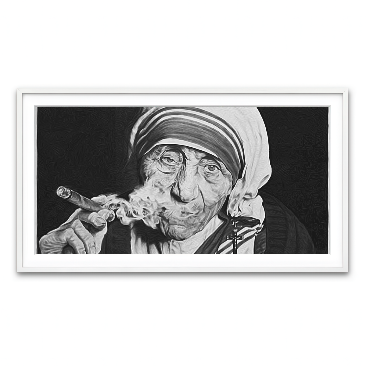 Framed Print 2x1 White