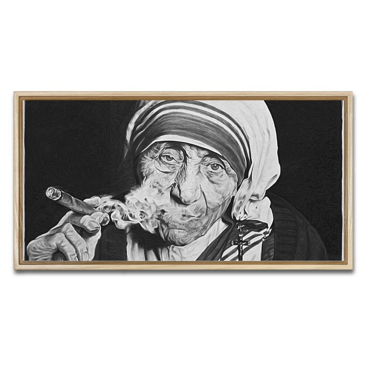 AUTO-MOCKUP WHITE | Mother Teresa | 1 Piece | Natural Framed Canvas | group=2x1