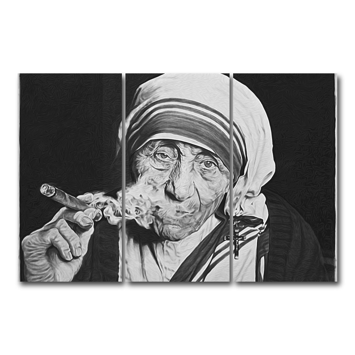 AUTO-MOCKUP WHITE | Mother Teresa | 3 Piece | Gallery Wrap Canvas | group=12x24