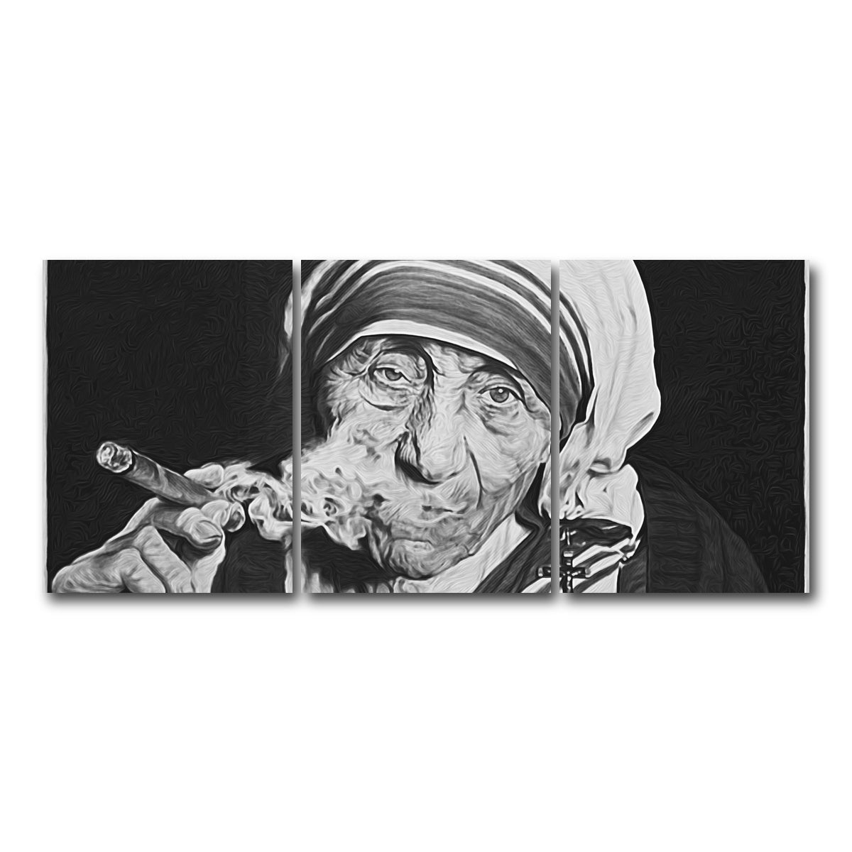 AUTO-MOCKUP WHITE | Mother Teresa | 3 Piece | Gallery Wrap Canvas | group=18x24