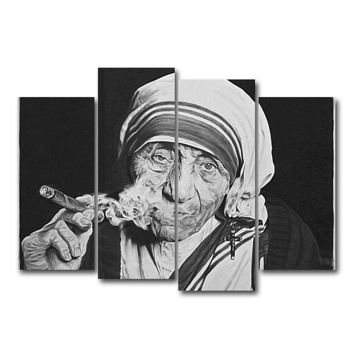 AUTO-MOCKUP WHITE | Mother Teresa | 4 Piece | Gallery Wrap Canvas | group=4_normal