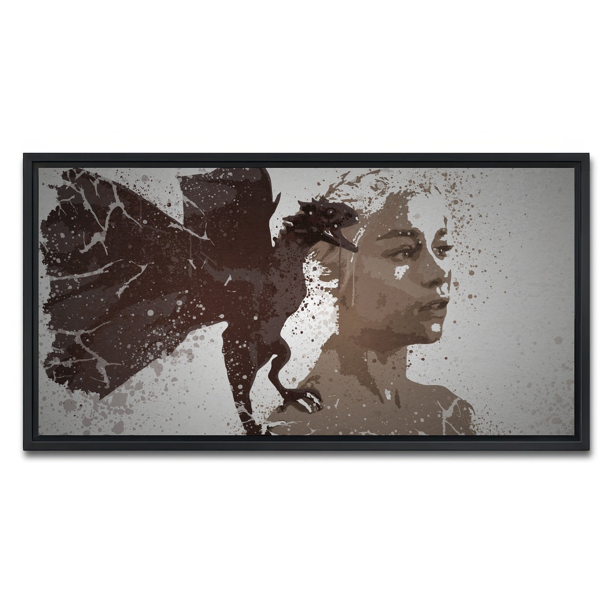 AUTO-MOCKUP WHITE | Mother of Dragons Splatter | 1 Piece | Black Framed Canvas | group=2x1