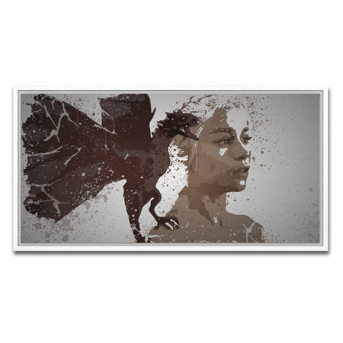 AUTO-MOCKUP WHITE | Mother of Dragons Splatter | 1 Piece | White Framed Canvas | group=2x1
