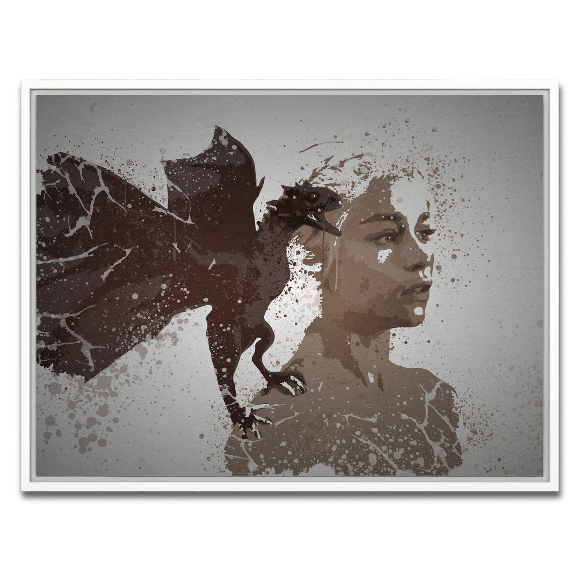 AUTO-MOCKUP WHITE | Mother of Dragons Splatter | 1 Piece | White Framed Canvas | group=4x3