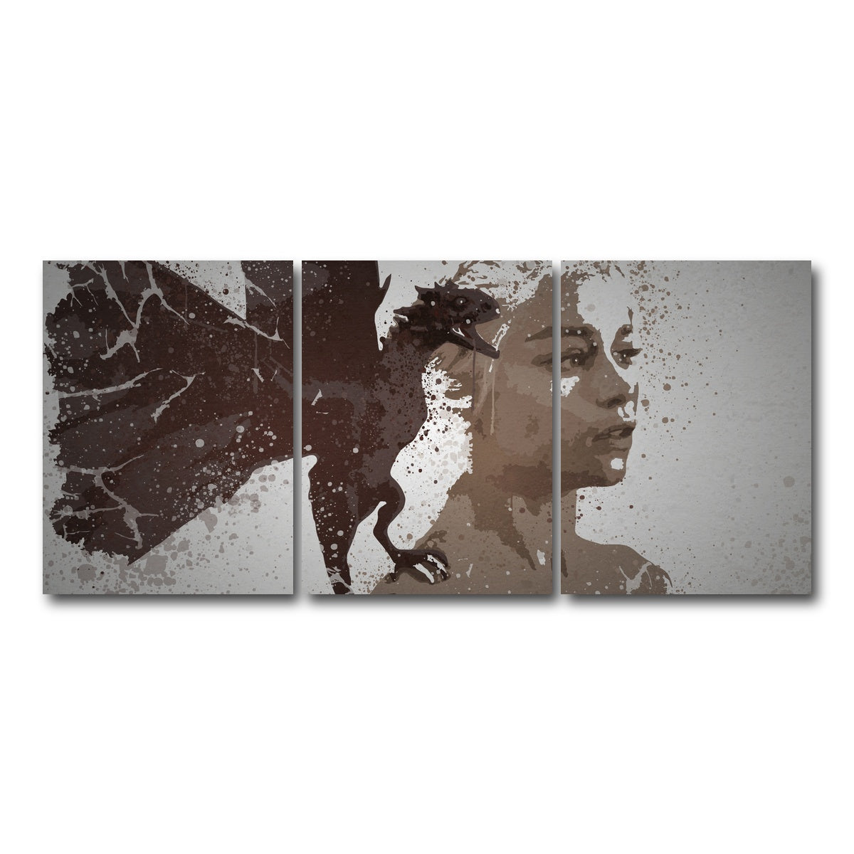 AUTO-MOCKUP WHITE | Mother of Dragons Splatter | 3 Piece | Gallery Wrap Canvas | group=18x24