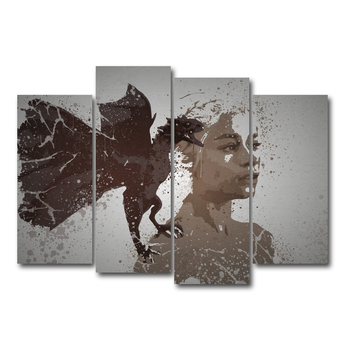 AUTO-MOCKUP WHITE | Mother of Dragons Splatter | 4 Piece | Gallery Wrap Canvas | group=4_normal