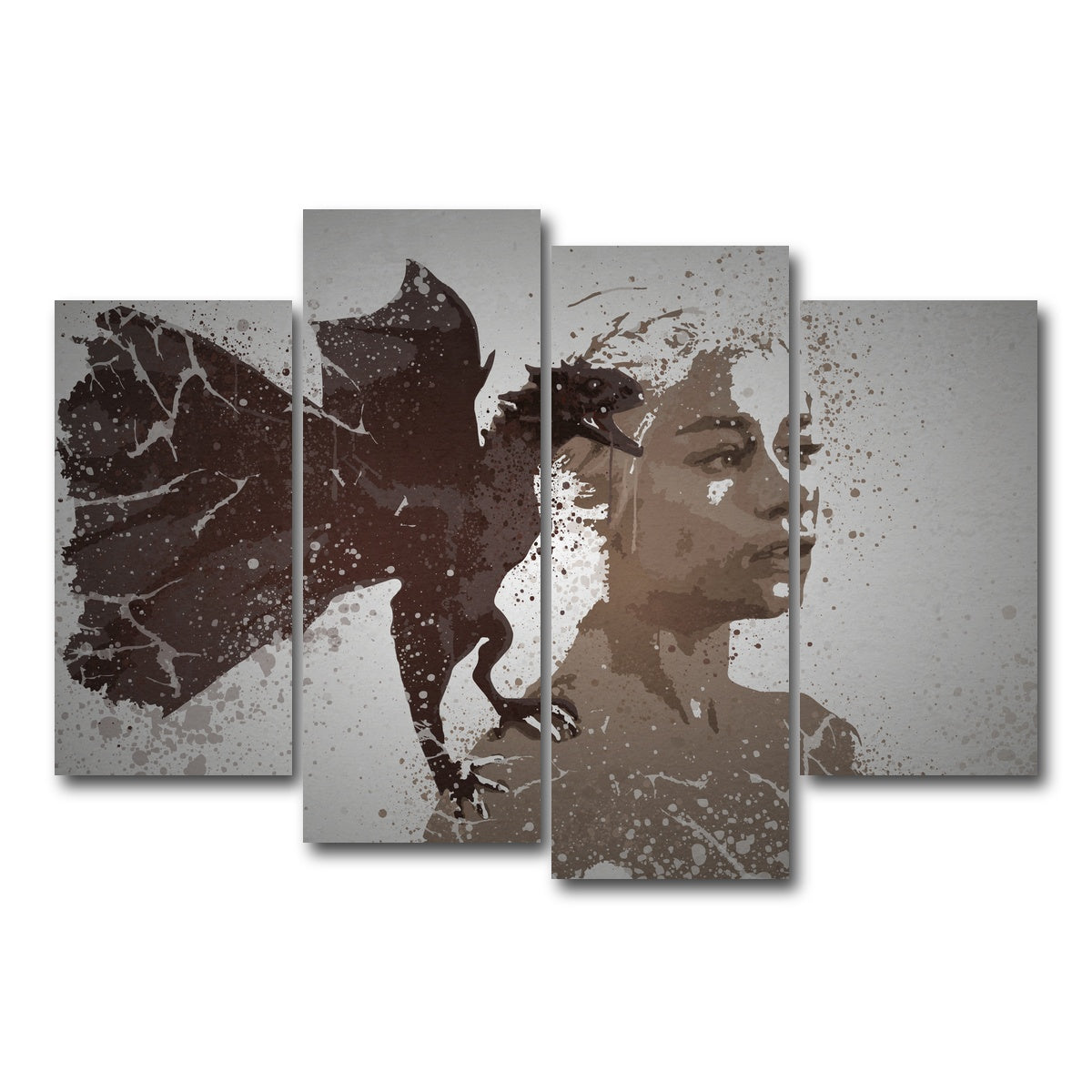 AUTO-MOCKUP WHITE | Mother of Dragons Splatter | 4 Piece | Gallery Wrap Canvas | group=4_short