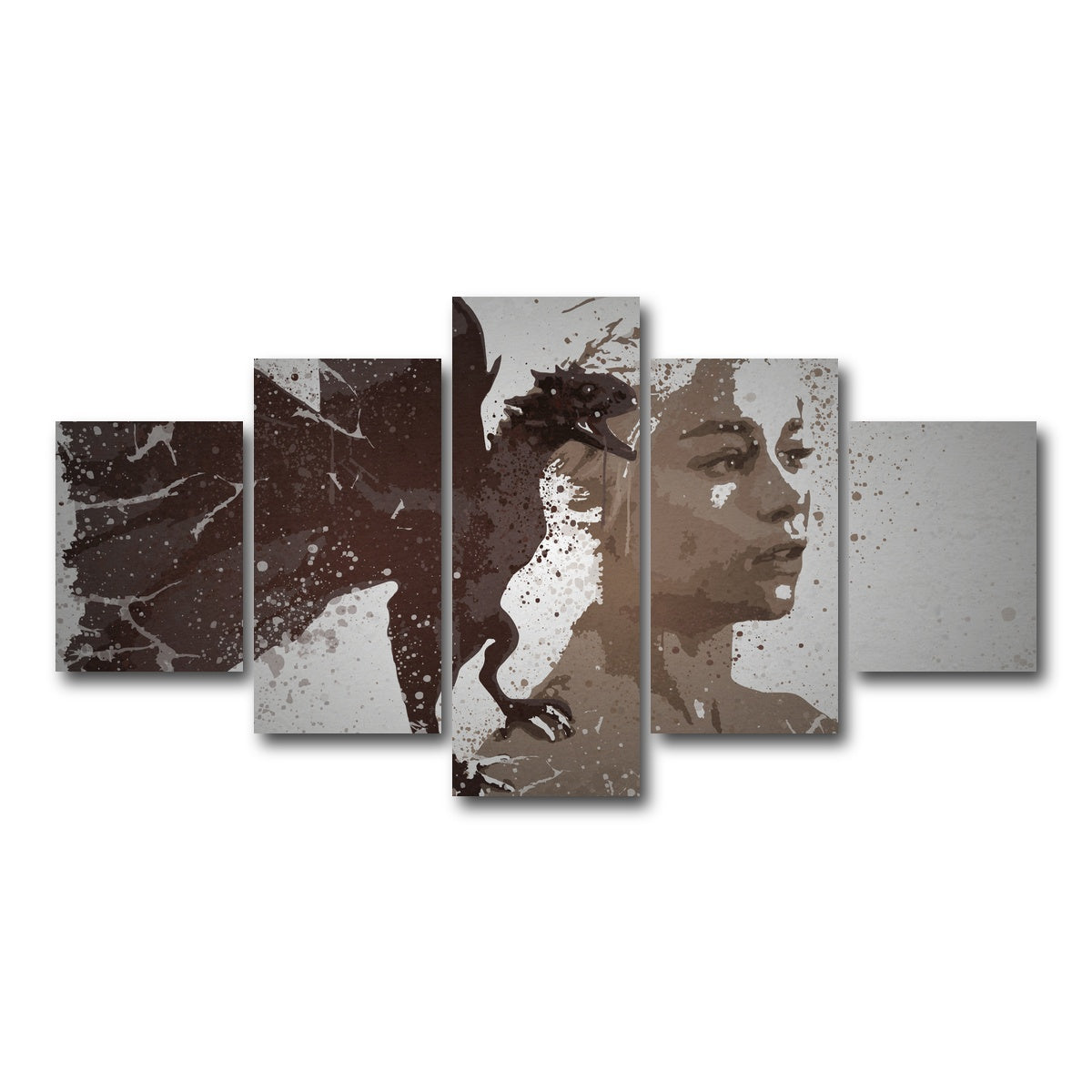 AUTO-MOCKUP WHITE | Mother of Dragons Splatter | 5 Piece | Gallery Wrap Canvas | group=5_short