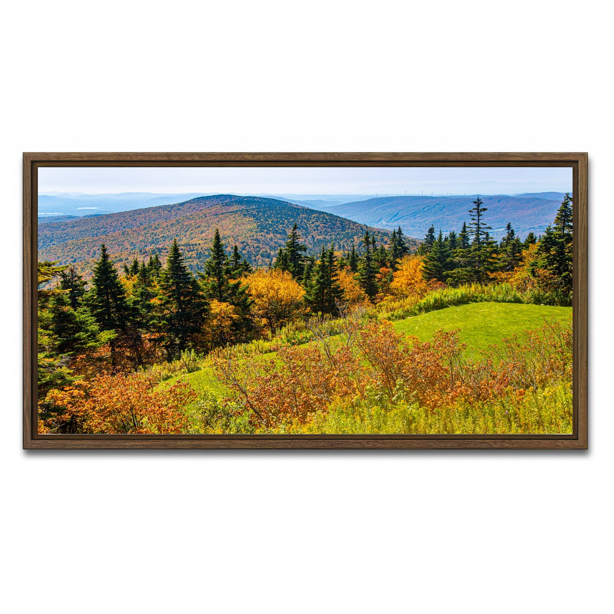AUTO-MOCKUP WHITE | Mount Greylock Summit | 1 Piece | Walnut Framed Canvas | group=2x1