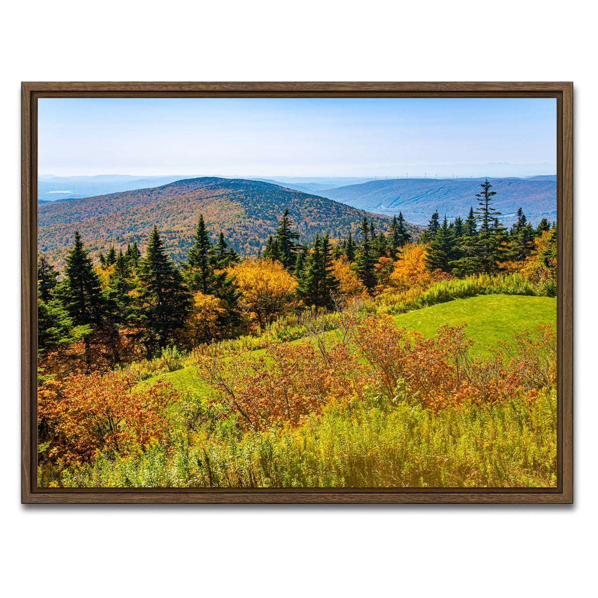 AUTO-MOCKUP WHITE | Mount Greylock Summit | 1 Piece | Walnut Framed Canvas | group=4x3