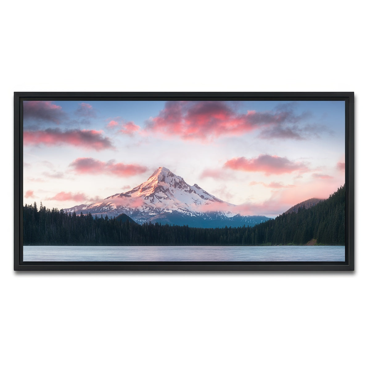 AUTO-MOCKUP WHITE | Mount Hood - Lost Lake | 1 Piece | Black Framed Canvas | group=2x1