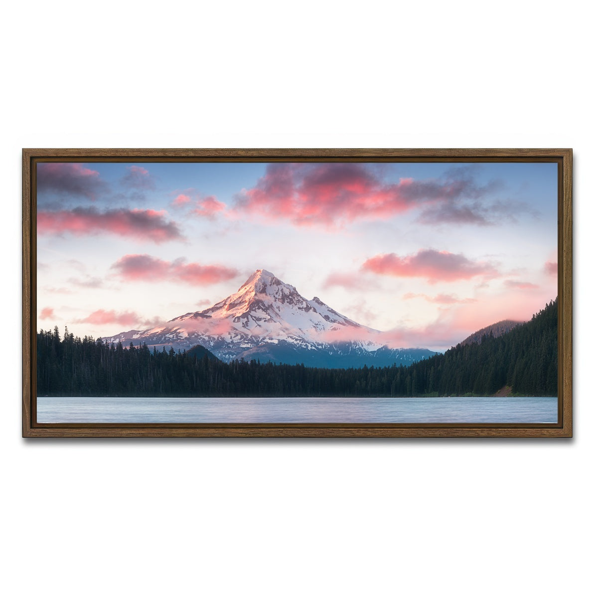 AUTO-MOCKUP WHITE | Mount Hood - Lost Lake | 1 Piece | Walnut Framed Canvas | group=2x1