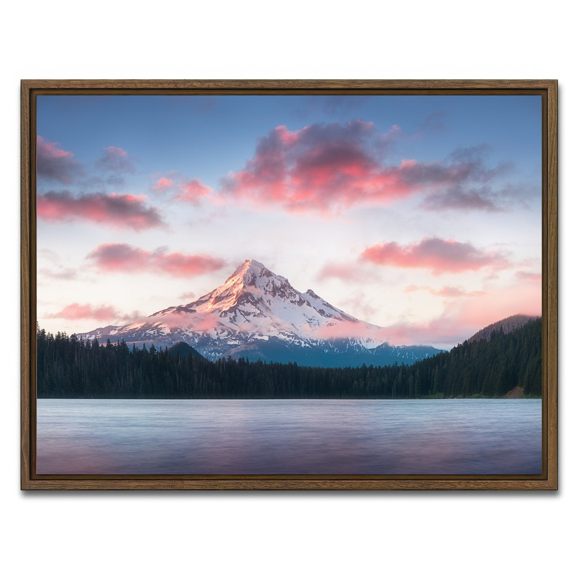 AUTO-MOCKUP WHITE | Mount Hood - Lost Lake | 1 Piece | Walnut Framed Canvas | group=4x3