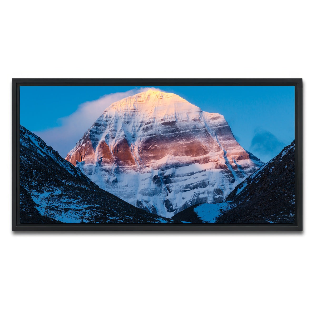AUTO-MOCKUP WHITE | Mount Kailash - Tibet | 1 Piece | Black Framed Canvas | group=2x1