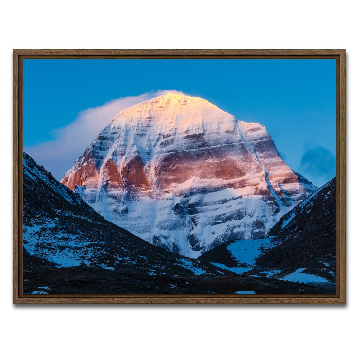 AUTO-MOCKUP WHITE | Mount Kailash - Tibet | 1 Piece | Walnut Framed Canvas | group=4x3