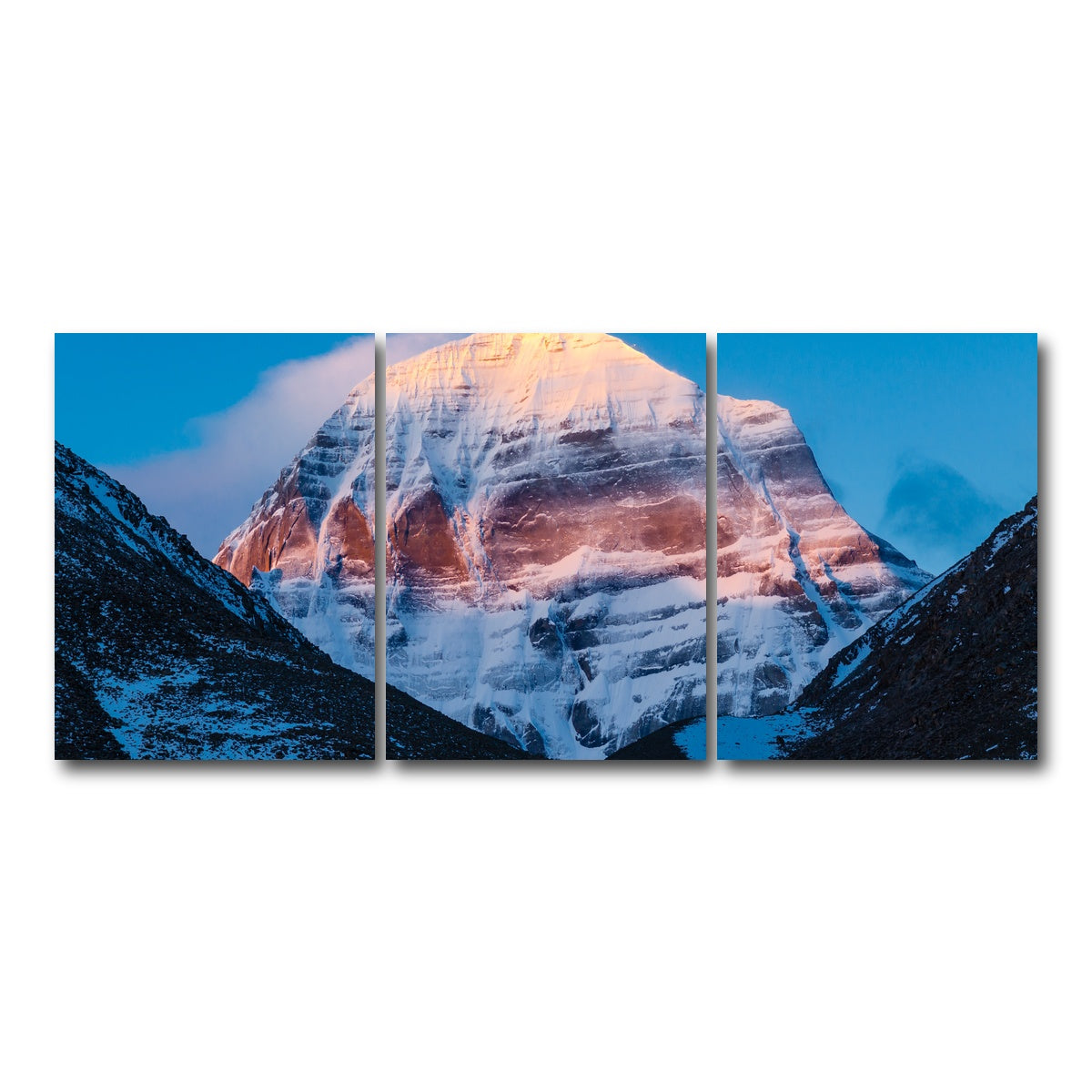 AUTO-MOCKUP WHITE | Mount Kailash - Tibet | 3 Piece | Gallery Wrap Canvas | group=18x24
