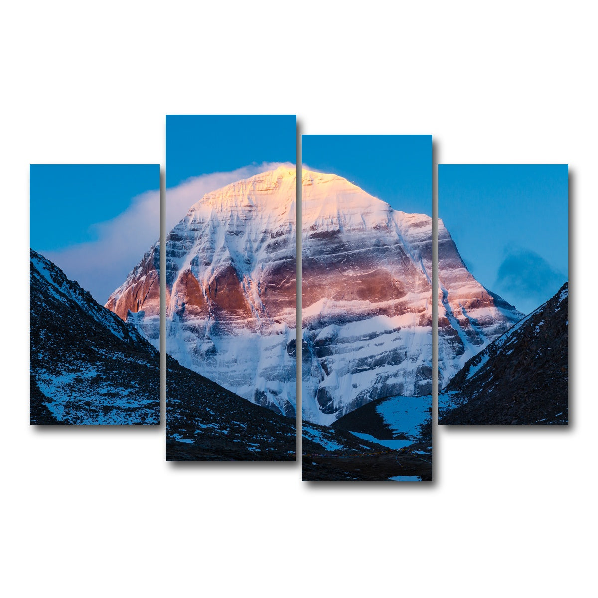 AUTO-MOCKUP WHITE | Mount Kailash - Tibet | 4 Piece | Gallery Wrap Canvas | group=4_short