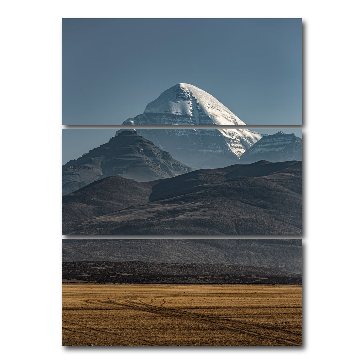 AUTO-MOCKUP WHITE | Mount Kailash | 3 Piece | Gallery Wrap Canvas | group=8x18_stacked