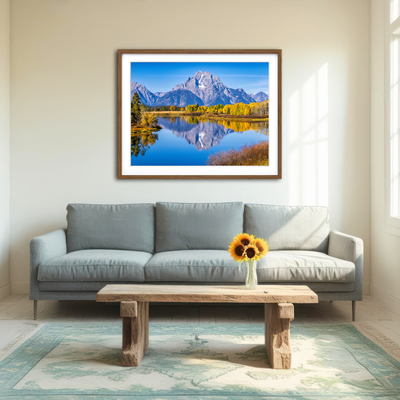 AUTO-MOCKUP ROOM | Mount Moran and Reflections Wall Art