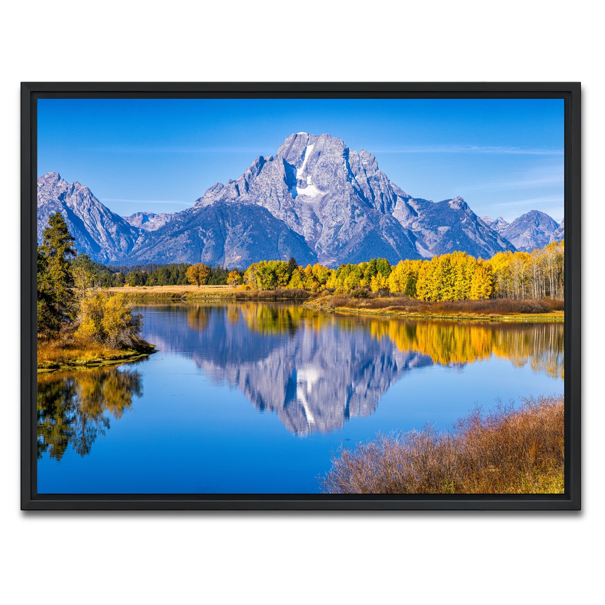 AUTO-MOCKUP WHITE | Mount Moran and Reflections | 1 Piece | Black Framed Canvas | group=4x3