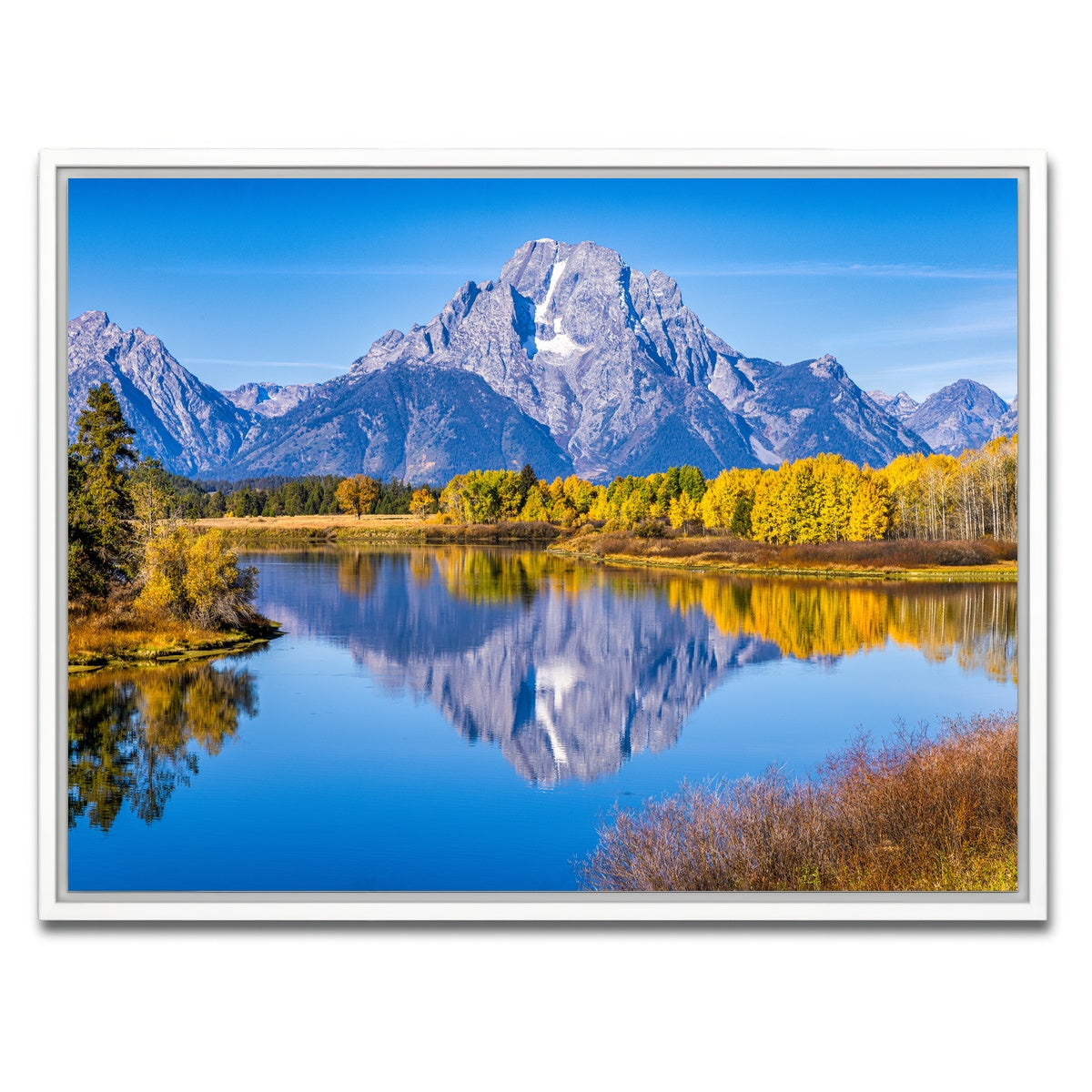 AUTO-MOCKUP WHITE | Mount Moran and Reflections | 1 Piece | White Framed Canvas | group=4x3