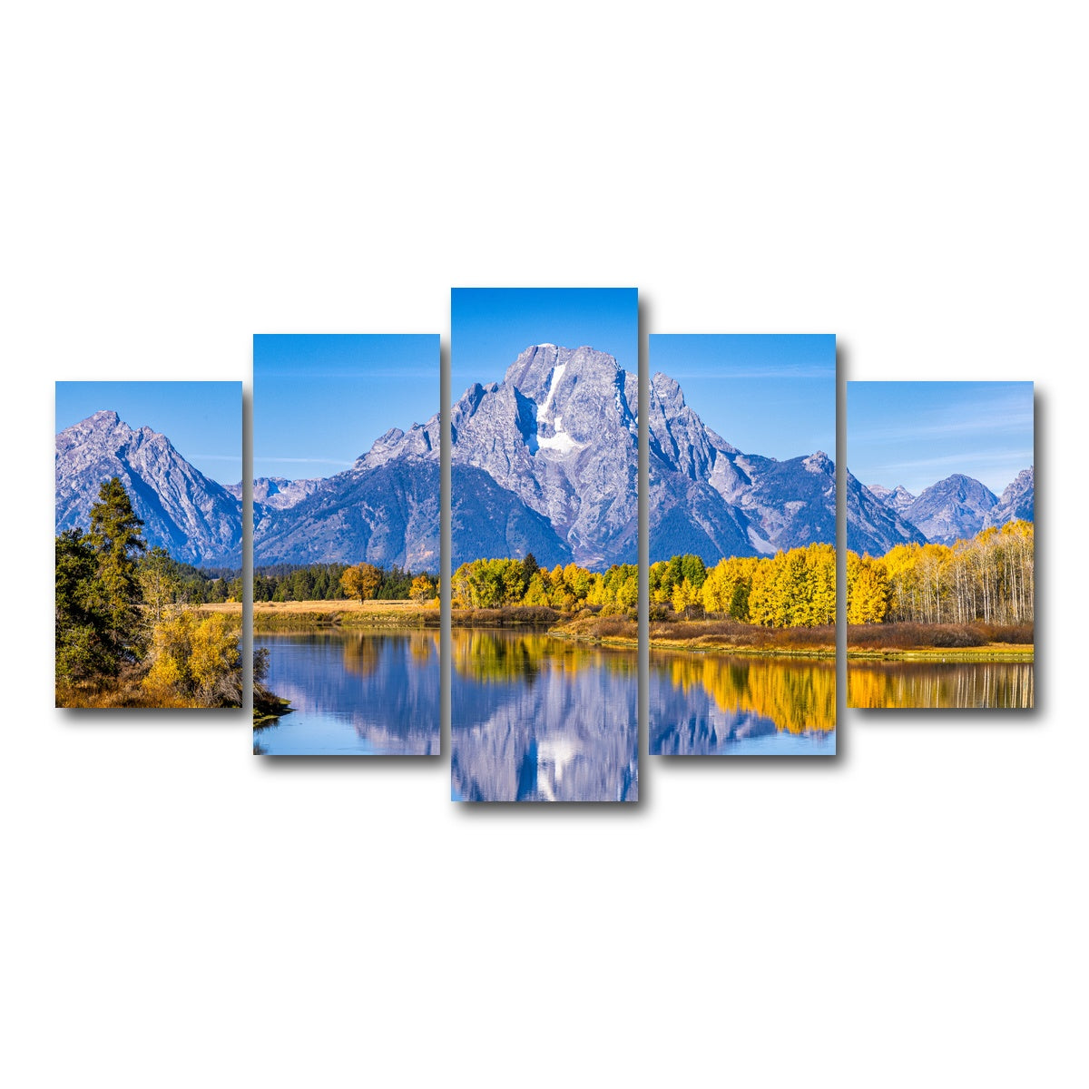 AUTO-MOCKUP WHITE | Mount Moran and Reflections | 5 Piece | Gallery Wrap Canvas | group=5_normal