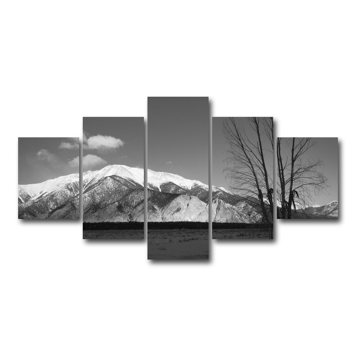 AUTO-MOCKUP WHITE | Mount Princeton Black and White | 5 Piece | Gallery Wrap Canvas | group=5_short