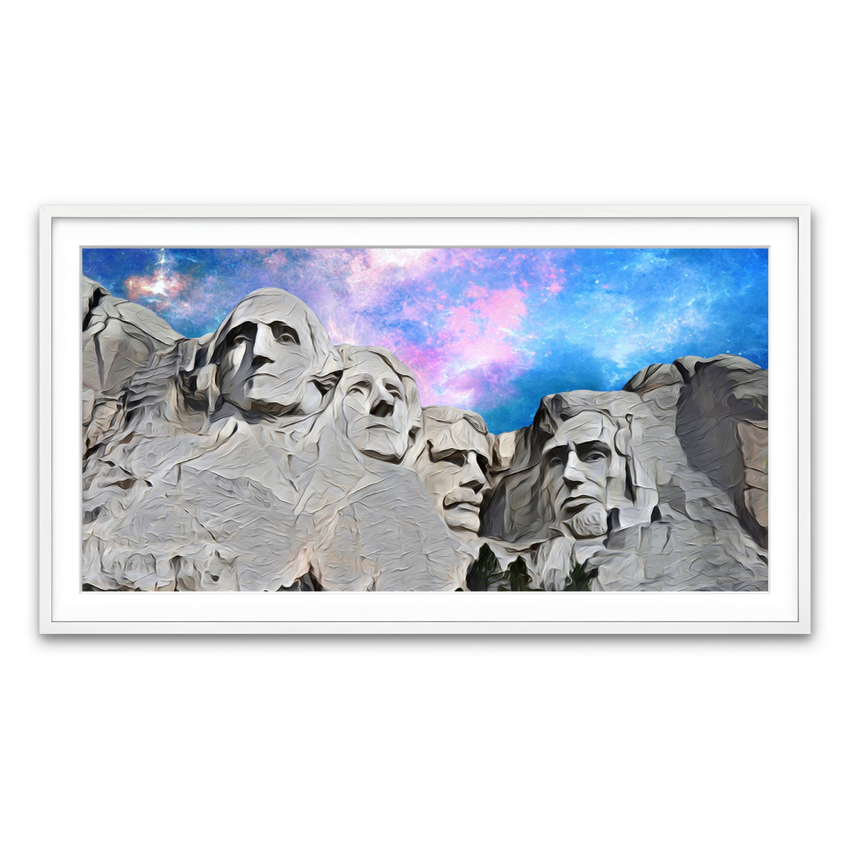 Framed Print 2x1 White