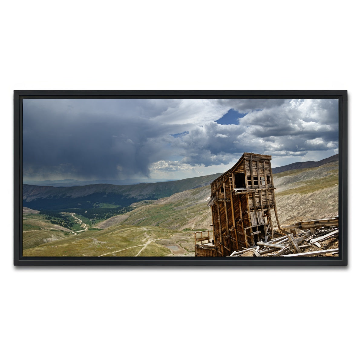 AUTO-MOCKUP WHITE | Mount Sherman Hilltop Mine Ruins | 1 Piece | Black Framed Canvas | group=2x1