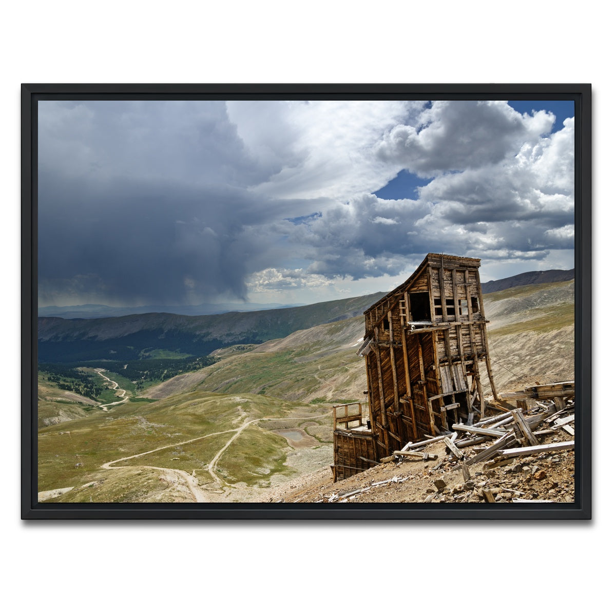 AUTO-MOCKUP WHITE | Mount Sherman Hilltop Mine Ruins | 1 Piece | Black Framed Canvas | group=4x3