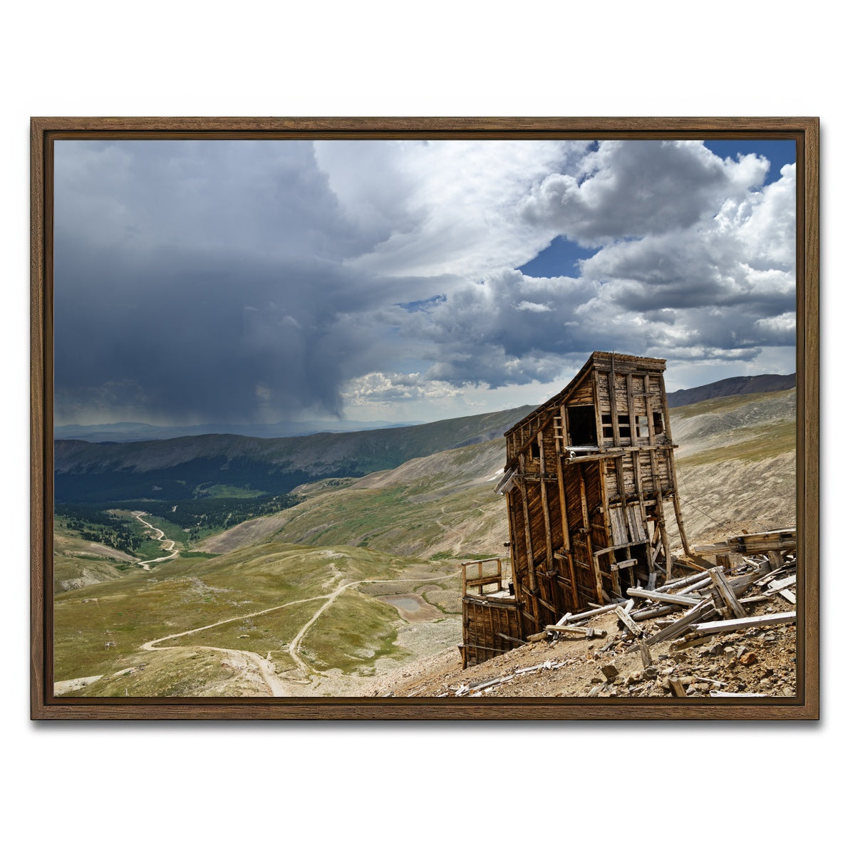AUTO-MOCKUP WHITE | Mount Sherman Hilltop Mine Ruins | 1 Piece | Walnut Framed Canvas | group=4x3