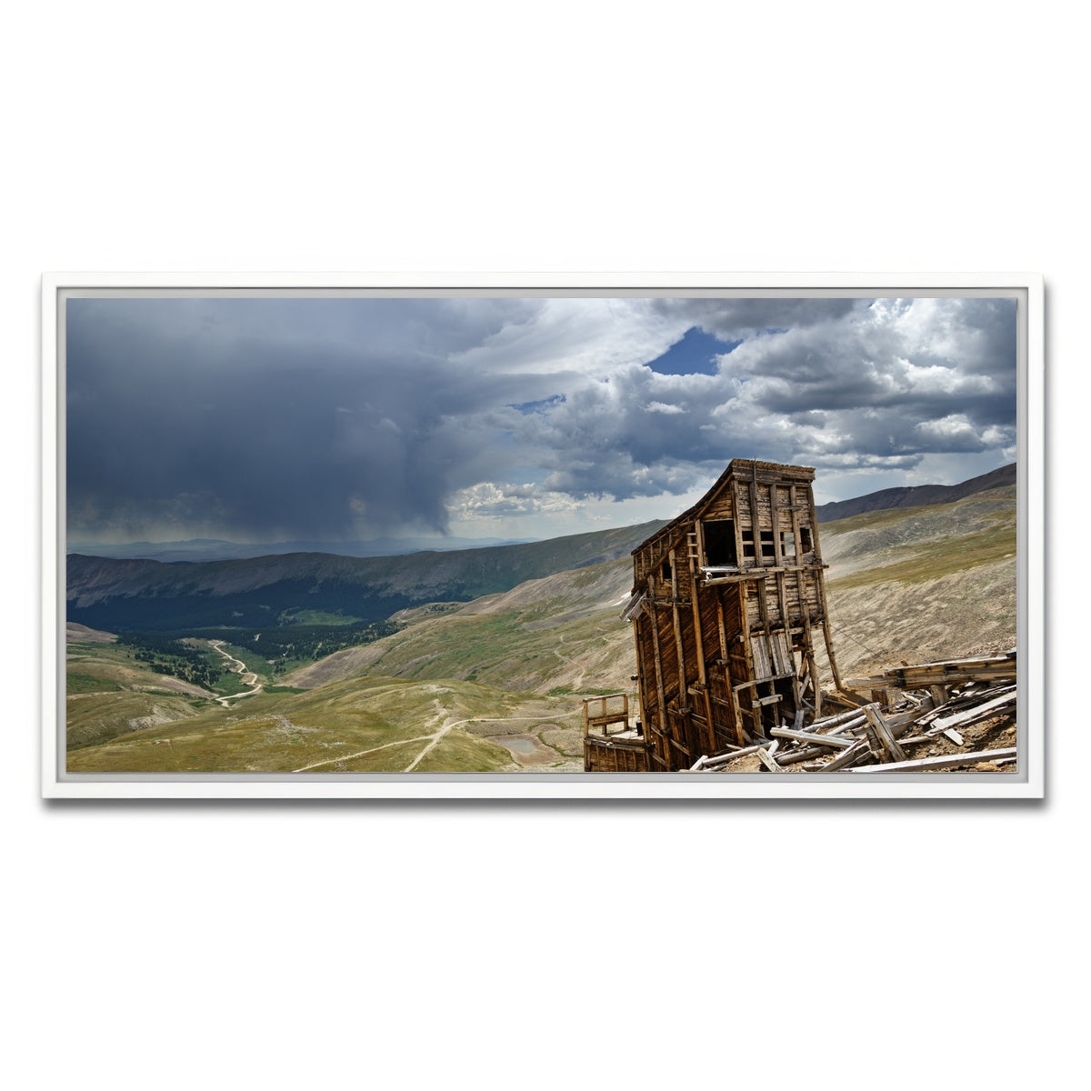 AUTO-MOCKUP WHITE | Mount Sherman Hilltop Mine Ruins | 1 Piece | White Framed Canvas | group=2x1