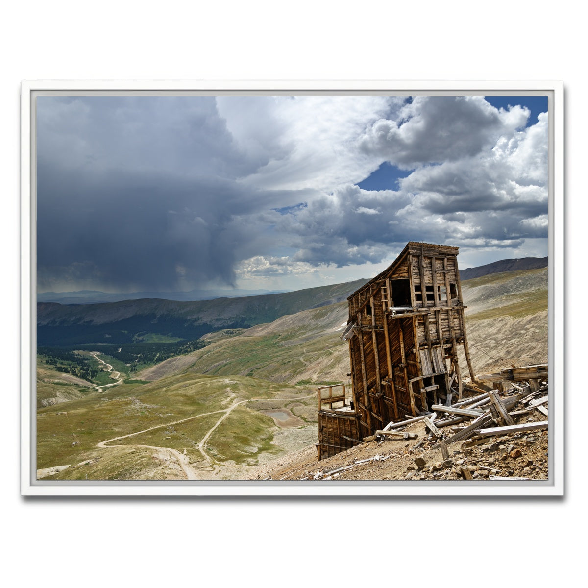 AUTO-MOCKUP WHITE | Mount Sherman Hilltop Mine Ruins | 1 Piece | White Framed Canvas | group=4x3