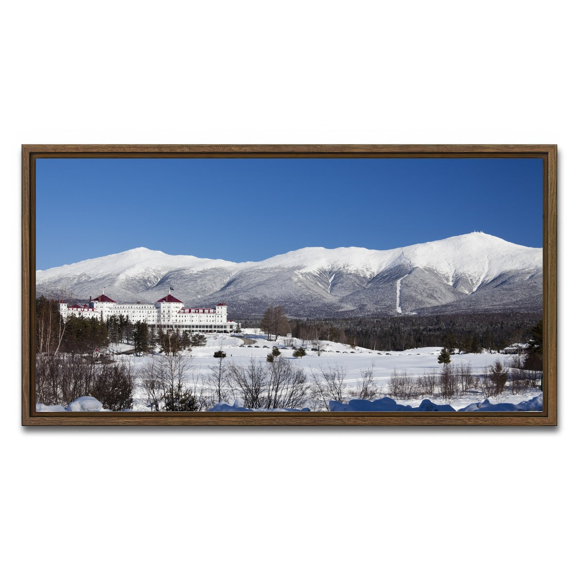 AUTO-MOCKUP WHITE | Mount Washington | 1 Piece | Walnut Framed Canvas | group=2x1