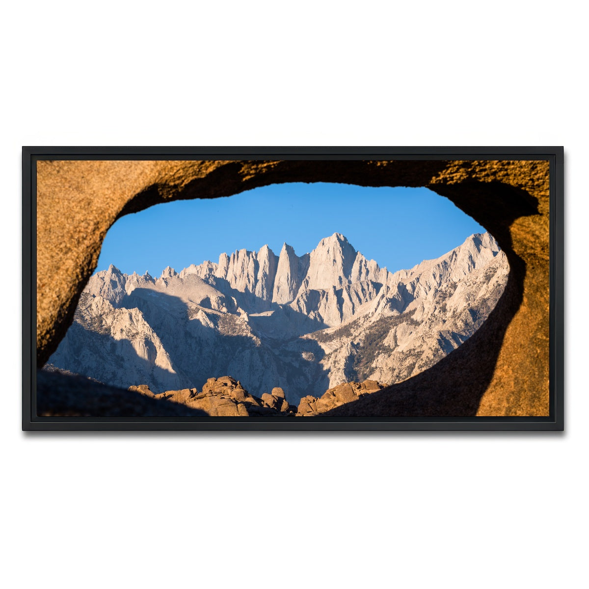AUTO-MOCKUP WHITE | Mount Whitney through Sandstone Archway | 1 Piece | Black Framed Canvas | group=2x1