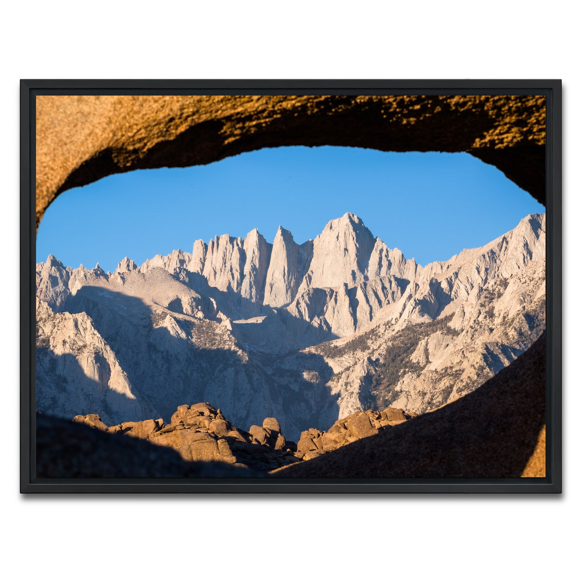 AUTO-MOCKUP WHITE | Mount Whitney through Sandstone Archway | 1 Piece | Black Framed Canvas | group=4x3