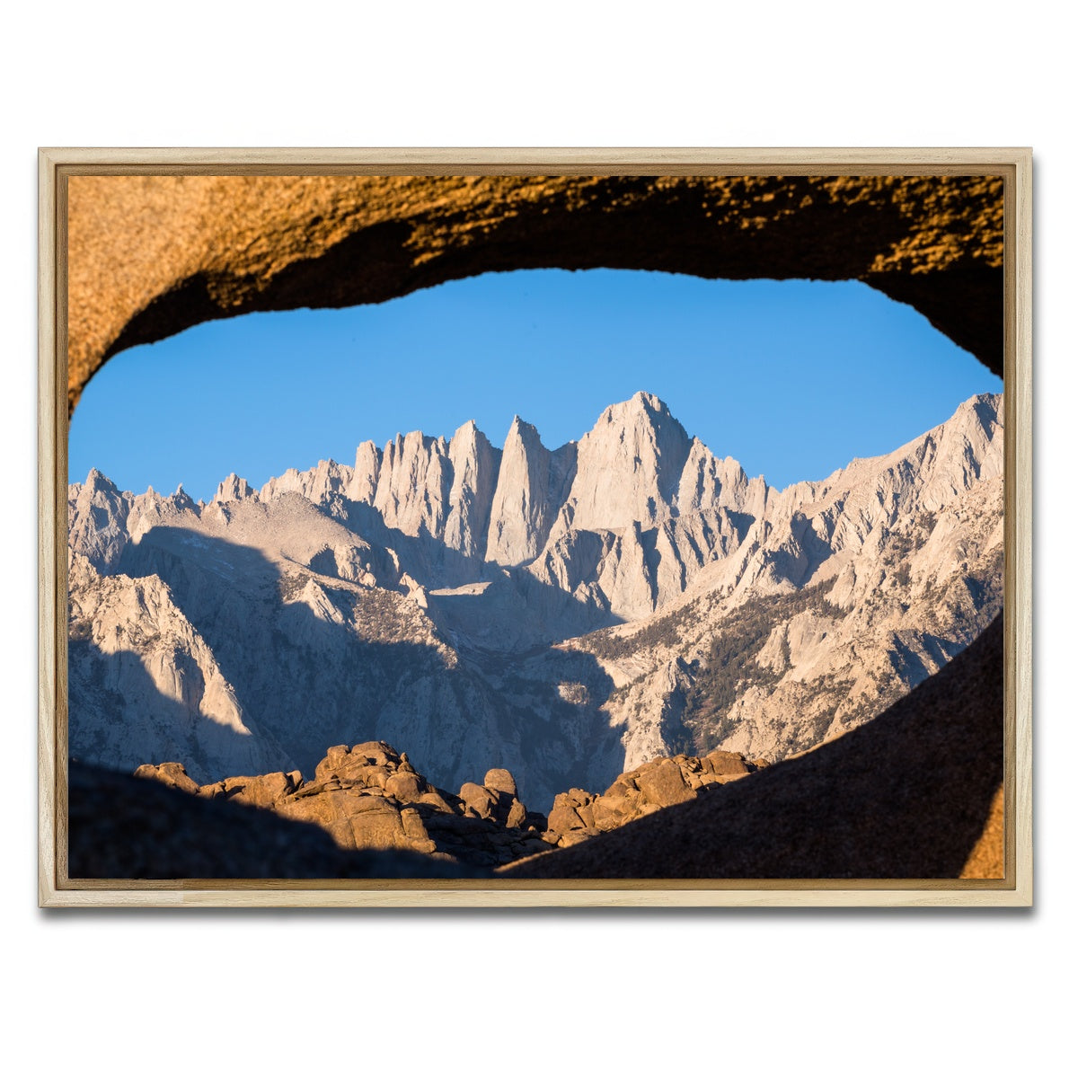 AUTO-MOCKUP WHITE | Mount Whitney through Sandstone Archway | 1 Piece | Natural Framed Canvas | group=4x3