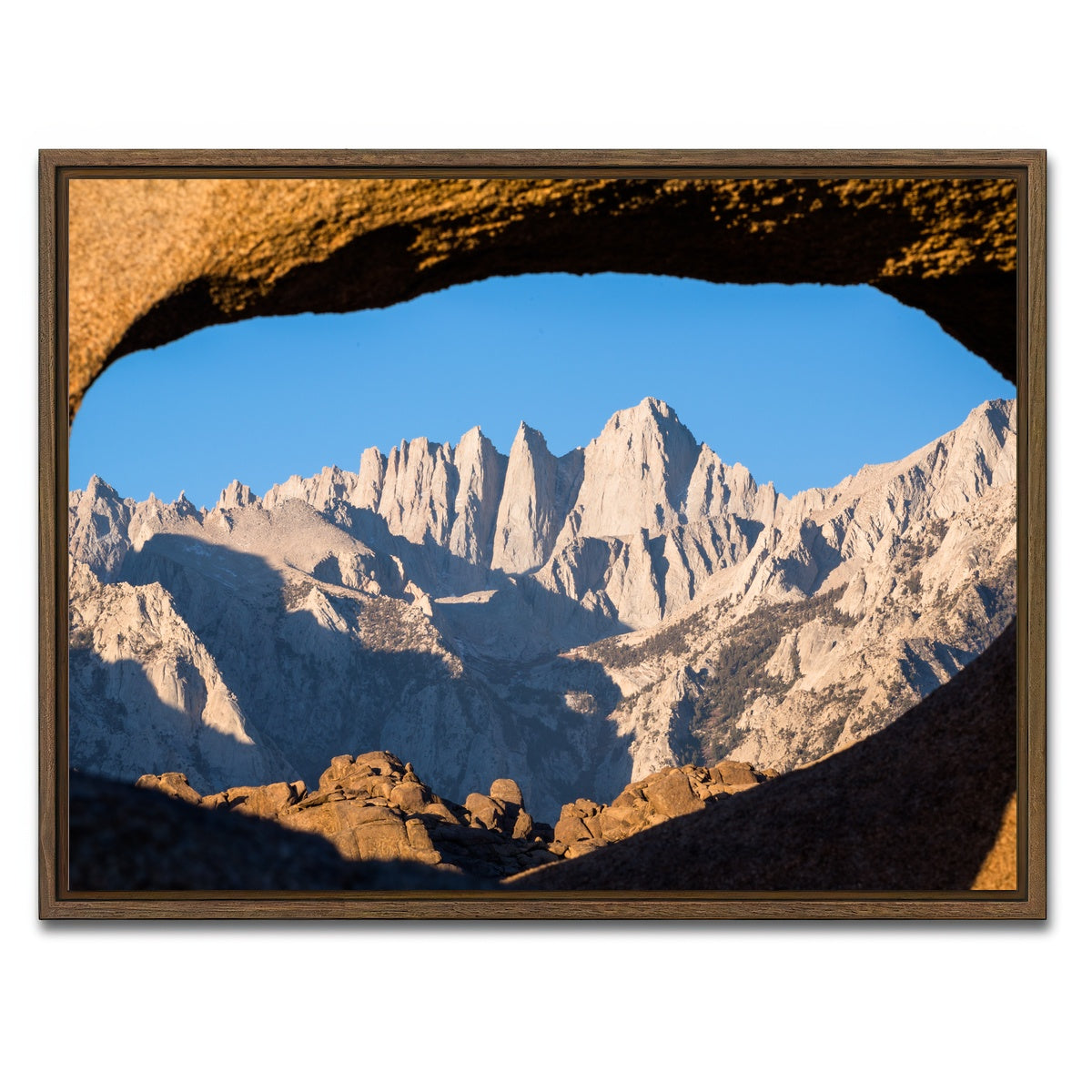 AUTO-MOCKUP WHITE | Mount Whitney through Sandstone Archway | 1 Piece | Walnut Framed Canvas | group=4x3