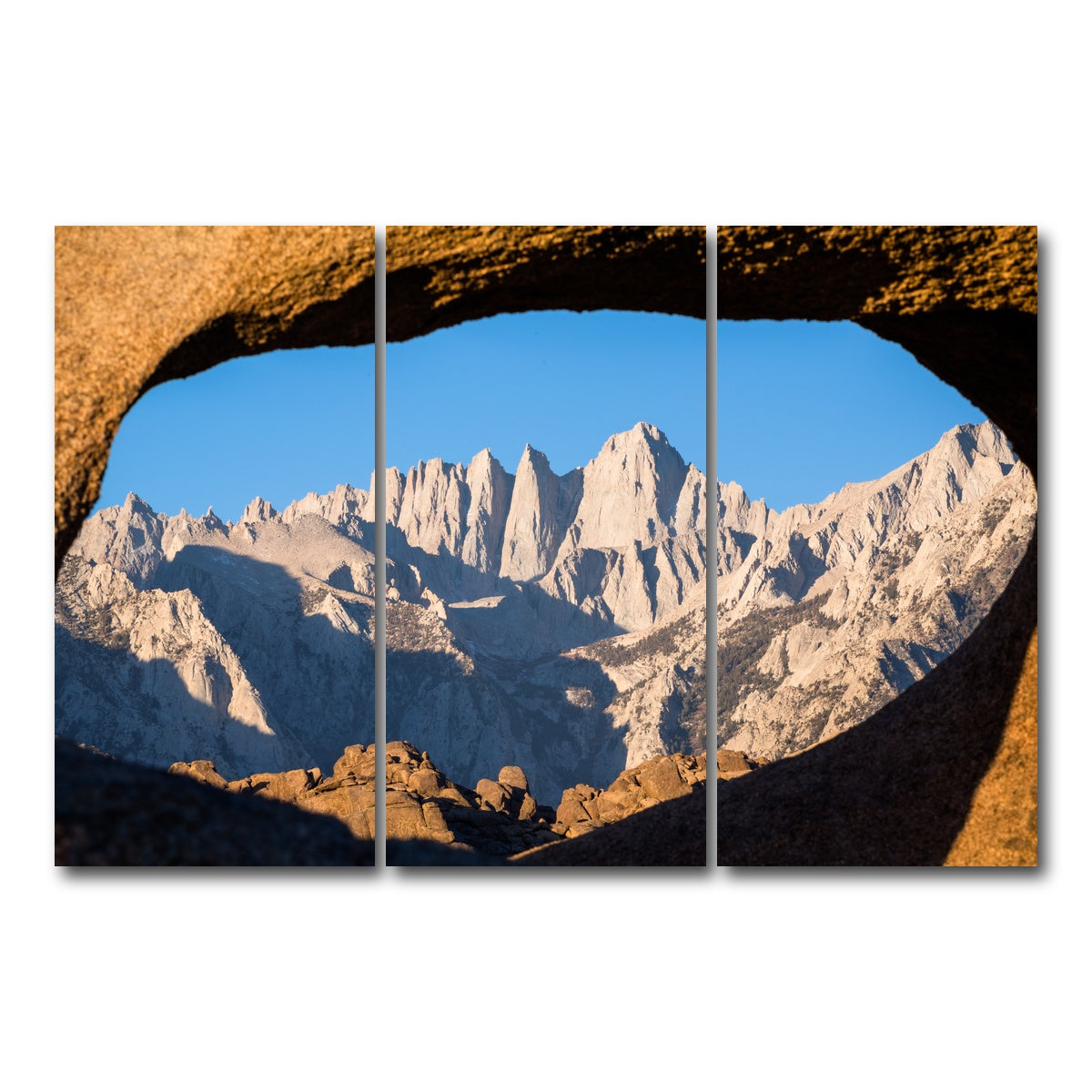 AUTO-MOCKUP WHITE | Mount Whitney through Sandstone Archway | 3 Piece | Gallery Wrap Canvas | group=12x24
