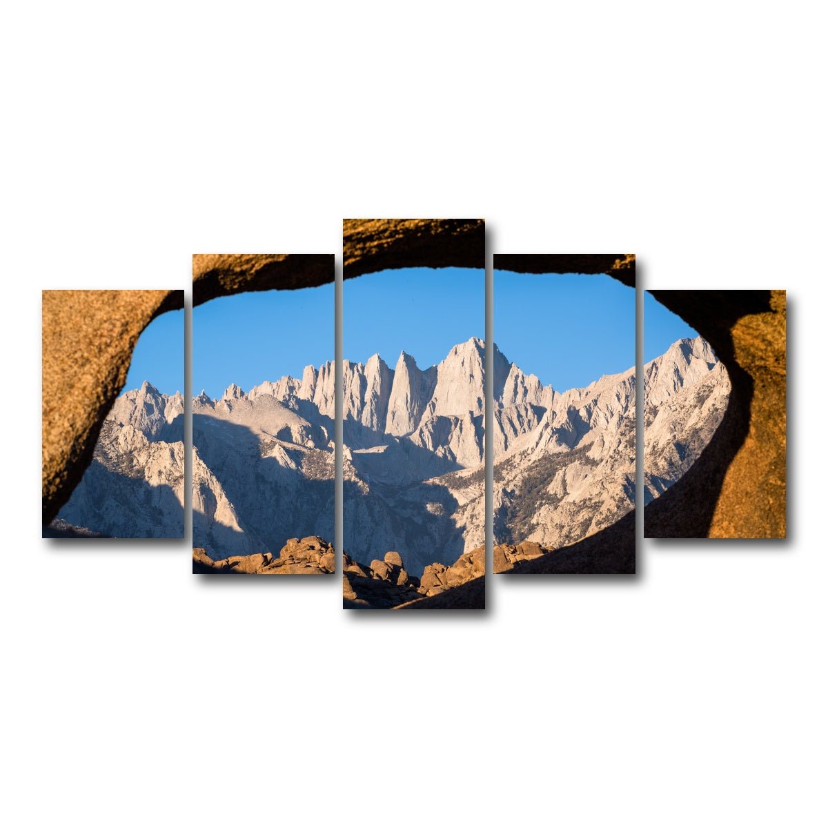 AUTO-MOCKUP WHITE | Mount Whitney through Sandstone Archway | 5 Piece | Gallery Wrap Canvas | group=5_normal