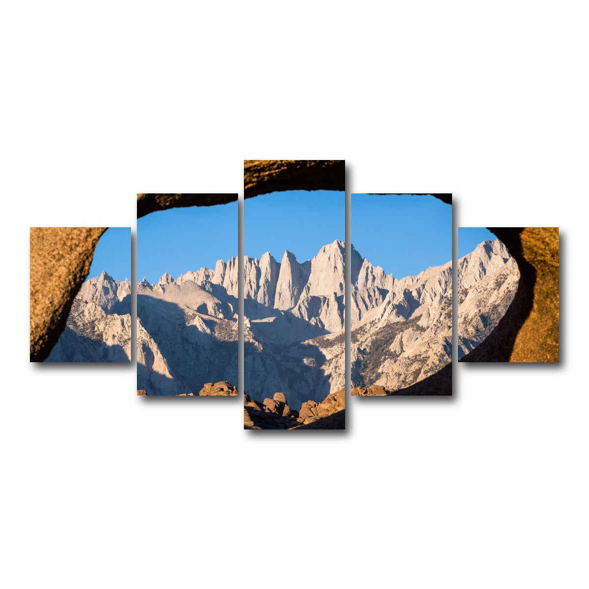AUTO-MOCKUP WHITE | Mount Whitney through Sandstone Archway | 5 Piece | Gallery Wrap Canvas | group=5_short