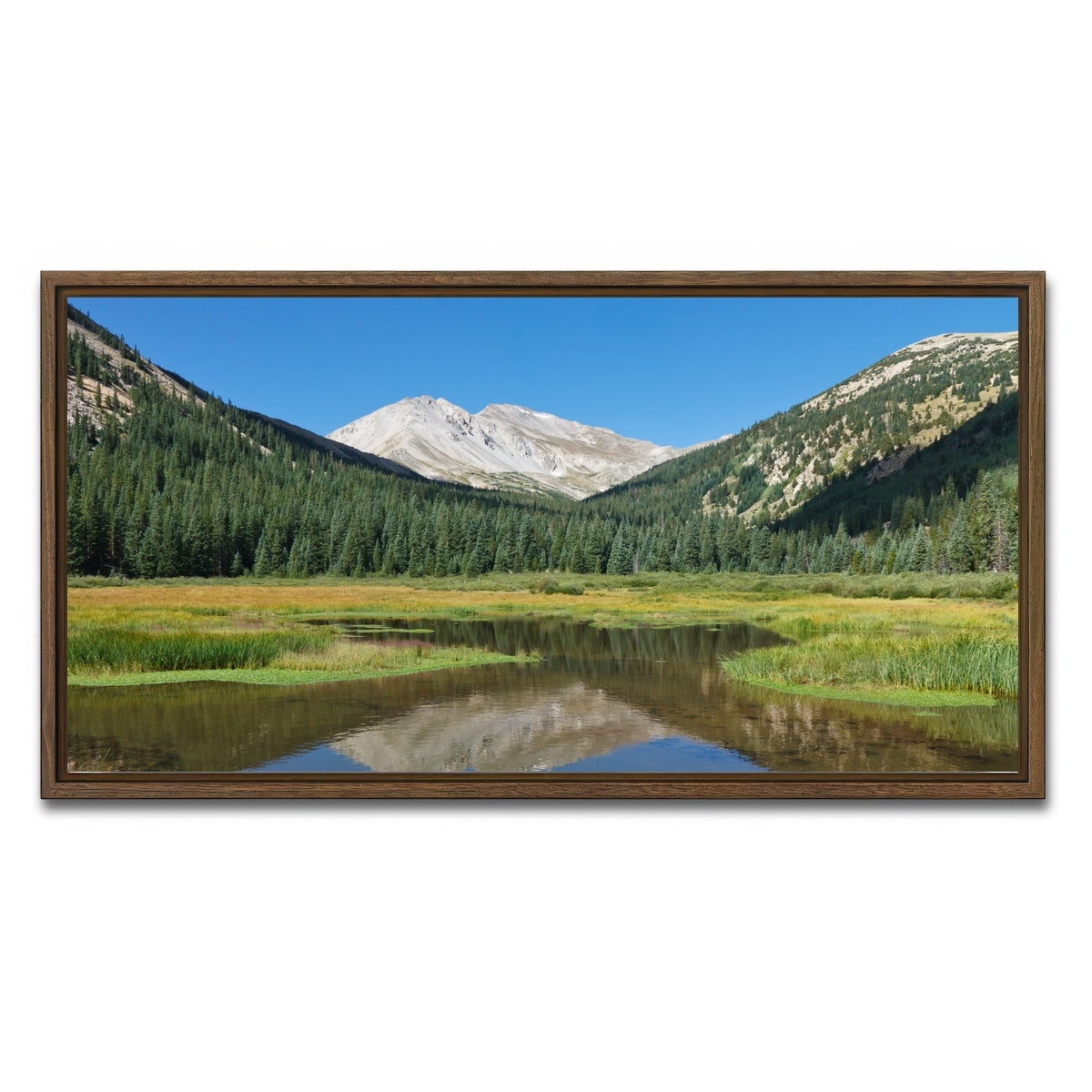 AUTO-MOCKUP WHITE | Mount Yale | 1 Piece | Walnut Framed Canvas | group=2x1
